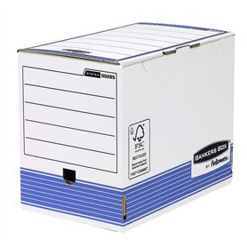 Bankers Box 11311 Lot de 10 boîtes de classement A4+ Dos 200 mm Blanc/Bleu