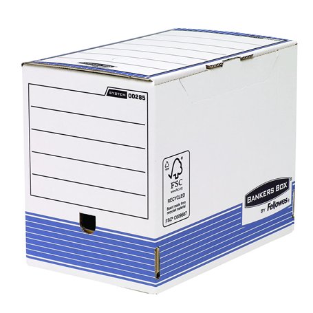 Bankers Box 11311 Lot de 10 boîtes de classement A4+ Dos 200 mm Blanc/Bleu