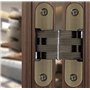 Lot de 2 charnières cachées à mortaise invisibles pour porte pliante, en acier inoxydable avec vis