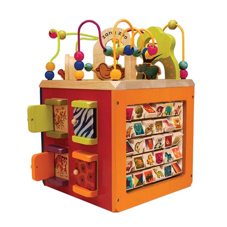 B. toys – Cube d’activité Zany Zoo – Centre d’activité ludique - Jouet d’éveil et de développement en bois – Pour enfants de 12