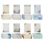 GUDQVOZIHG Lot de 32 feuilles de papier à lettre avec 16 enveloppes