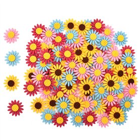 Liwein Fleurs en Feutrine Décoration Autocollant Tissus à Coudre Embellissements de Fleurs pour Créatifs Bricolage Artisanat Enf