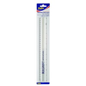 Helix L30 Règle grossissante en plastique transparent avec grossissement x2 300 mm