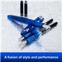 Monteverde USA Monza Lot de 3 stylos plume – Bleu (m, f, flex) – Stylo de qualité supérieure pour homme et femme, parfait pour l