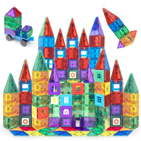 Playmags Magnetische Bausteine - Construction magnetique Enfant Ensemble de 150 mégas : aimants Plus puissants
