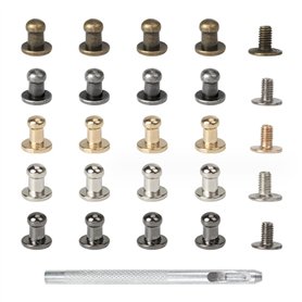 NIYATA 100Pcs Bouton de Col à Vis 5mm en Alliage de Zinc