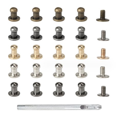 NIYATA 100Pcs Bouton de Col à Vis 5mm en Alliage de Zinc