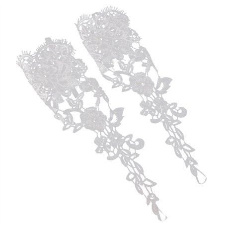 Fleur Dentelle Gants de Mairée Gants de Doigt Blanc pour Bal Mariage