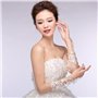 Fleur Dentelle Gants de Mairée Gants de Doigt Blanc pour Bal Mariage