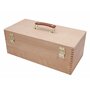 Paintersisters® Coffret d'ustensiles XL, Mallette de peinture, Boîte à peinture, Coffret à pinceaux en bois, Boîte à outils, Ran