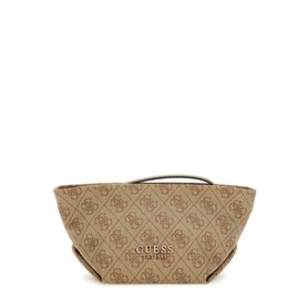 GUESS Eco Evaine Make Up Bag Latte Logo/Brown