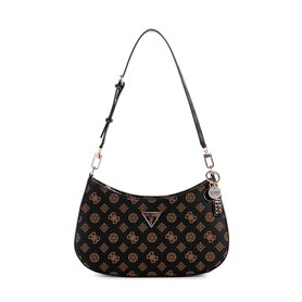 GUESS Noelle Top Zip Shoulder Bag Mocha Logo