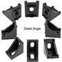 Lot de 10 connecteurs profilés en aluminium noir série 2020, support d'angle, écrous en T, boulons à vis hexagonales et rondelle