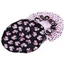ULTNICE 2pcs Bonnet de douche imperméable Cheveux Accessoire Pour les femmes filles(bonnet noir avec papillon rose et bonnet ros