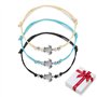 3 pièces boheme tissu cuir tortue bracelet de cheville kit,vintage réglable délicate textile cheville en cuir cordon bracelets c