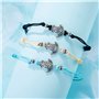 3 pièces boheme tissu cuir tortue bracelet de cheville kit,vintage réglable délicate textile cheville en cuir cordon bracelets c