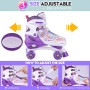 Hikole Patin a Roulette Fille Roller Enfant 4 Roues avec Lumineuses Patins à roulettes Réglables Respirant Protection Complète p