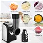 Fresh Express Coupe-légumes électrique, Hachoir multifonctionnel Râpe 150W avec 5 cônes en acier inoxydable, Râpe pour carottes,