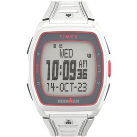 Timex Montre Mixte Ironman T300 42 mm - Bracelet en Silicone Blanc