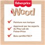 Fisher-Price Coffret Boîte à Outils en Bois Comprenant Une perceuse factice, Jeu d’Imitation avec 9 pièces en Bois, pour Les Enf