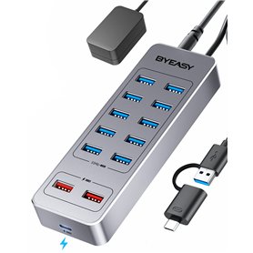 BYEASY Hub USB 3.0 13 Ports avec 10 Ports USB 3.0