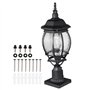 VEVOR Lampadaire extérieur, lot de 2, luminaires étanches 530 mm, avec base de montage sur pilier 9 cm, abat-jour verre, éclaira