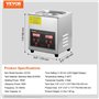 VEVOR Nettoyeur à Ultrasons 2L en Acier Inoxydable Bac Ultrasons Numérique avec Chauffage Temps et Température Réglables Apparei