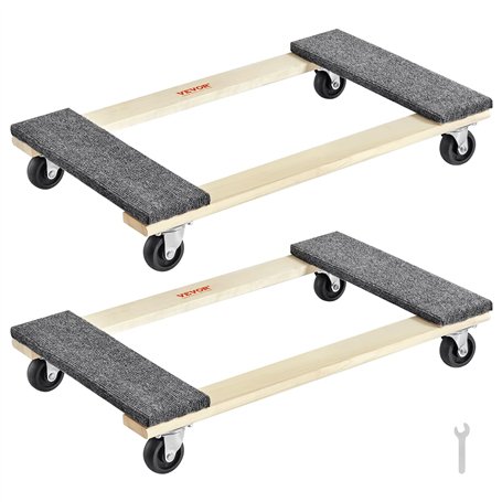 VEVOR Chariot de Déménagement 2PCS Déplace Meubles en Bois Capacité de Charge 454 kg Chacun 762x457