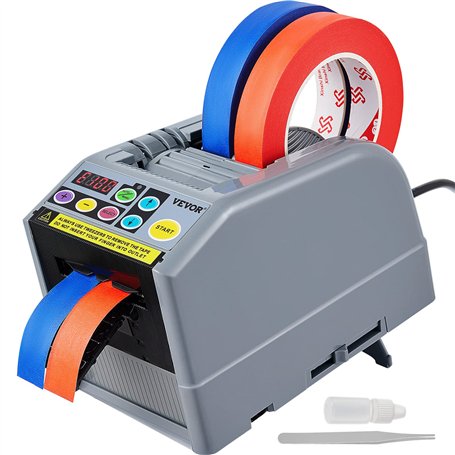 VEVOR Distributeur automatique de ruban adhésif électrique 25 W coupe-ruban machine de découpe de ruban largeur de ruban 6-60 mm