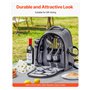 VEVOR Sac à Dos Isotherme pour 2 Personnes, Sac à Dos de Pique-Nique avec Compartiment Isotherme, Porte-Bouteille Amovible, Couv