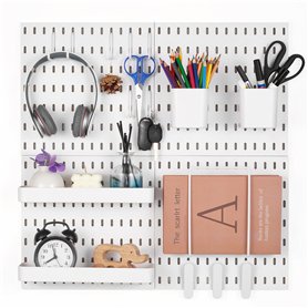VEVOR Panneau Perforé Mural 280x280 mm Organiseur Garage en Plastique avec 4 Panneaux Perforés