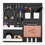 VEVOR Panneau Perforé Mural 280x280 mm Organiseur Garage en Plastique avec 4 Panneaux Perforés