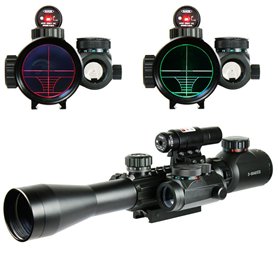 Iron JIA’S Lunettes de visée Airsoft 3-9X40EG Illuminated Chasse Rouge/Vert Riflescope Laser holographique avec Dot Sight Combo