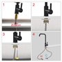 IBERGRIF M22105B Mitigeur Évier avec Bec Haut, Robinet de Cuisine, NOIR