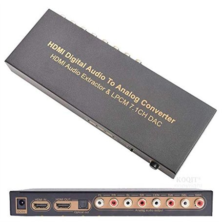 4K HDMI vers HDMI 7.1 Convertisseur Audio DAC Lpcm HDMI Extracteur Audio Optique Numérique Vers Analogique 2CH 5.1CH 7.1CH Sorti