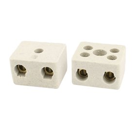 sourcing map 2 Voie 380V 30A Céramiques Borniers Haute Température Céramique Connecteurs 2pcs