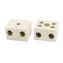 sourcing map 2 Voie 380V 30A Céramiques Borniers Haute Température Céramique Connecteurs 2pcs