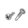 sourcing map 50pcs Vis Autotaraudeuse Vis Autoperceuse à Tête Cylindrique Cruciforme M4.2 x 16mm #8 Filetage 410 Acier inoxydabl