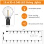 eisaro 19M Guirlande Guinguette Étanche LED Guirlandes Lumineuse Extérieure 30+3 Ampoules G40 Raccordable Décoration pour Annive