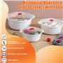 HEKOBAG 3 Pièces Cuiseur Vapeur Micro-Ondes avec Couvercle 2400/1600/900ml Cuiseur Vapeur Micro-Ondes pour Cuisine de Cuisson Va