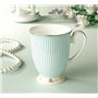 YBK Tech Euro style Coupe & Soucoupe Ensemble Art OS Chine Céramique Thé Café Coupe pour Accueil Cuisine Mariage (Rose bleue)