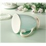 YBK Tech Euro style Coupe & Soucoupe Ensemble Art OS Chine Céramique Thé Café Coupe pour Accueil Cuisine Mariage (Rose bleue)