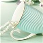 YBK Tech Euro style Coupe & Soucoupe Ensemble Art OS Chine Céramique Thé Café Coupe pour Accueil Cuisine Mariage (Rose bleue)