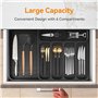 EMSMIL Range-couverts extensible - Organiseur de couverts amovible - Insert à couverts réglable en plastique - Pour cuisine, tir