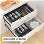 EMSMIL Range-couverts extensible - Organiseur de couverts amovible - Insert à couverts réglable en plastique - Pour cuisine, tir