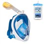 EMSMIL Masque de plongée intégral avec tuba - Champ de vision à 180° - Anti-buée - Avec tuba - Étanche - Pour adultes et enfants