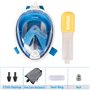 EMSMIL Masque de plongée intégral avec tuba - Champ de vision à 180° - Anti-buée - Avec tuba - Étanche - Pour adultes et enfants