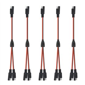 WMYCONGCONG Lot de 5 Séparateur SAE Y 30 cm 18 AWG 1 à 2 connecteurs SAE Déconnexion rapide Câble d'extension de chargement de l