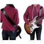 rayzm sangle de guitare et basse en doublure daim, ceinture de qualité en cuir véritable pour guitare acoustique/électrique ou b