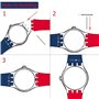 Boucle en acier inoxydable plaqué argent bracelet en caoutchouc de silicone étanche